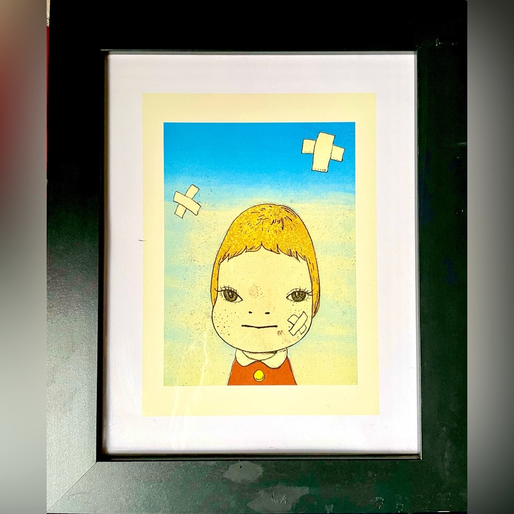 Yoshimoto Nara framed art print. Title: Green Eyes